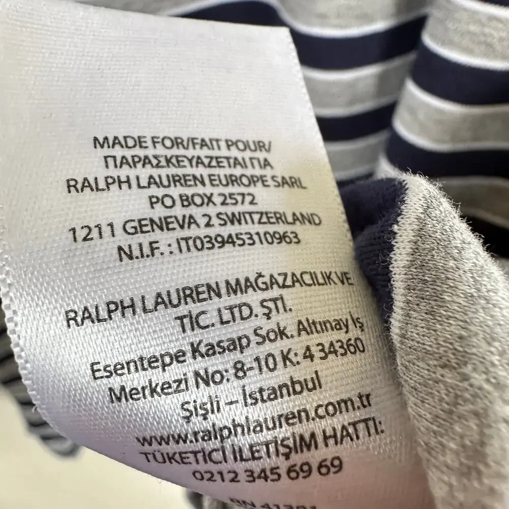 POLO Ralph Lauren Custom Slim Fit Stripe Short Sleeve Shirt Men's LARGE Grey - Picture 7 of 10